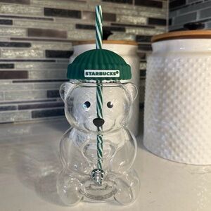 Starbucks Bearista Tumbler With Straw 20 oz Reusable Drink Cup NEW